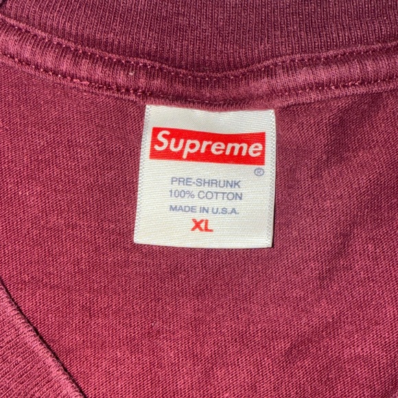 Supreme Burgundy Dinosaur Tee - Picture 2 of 4